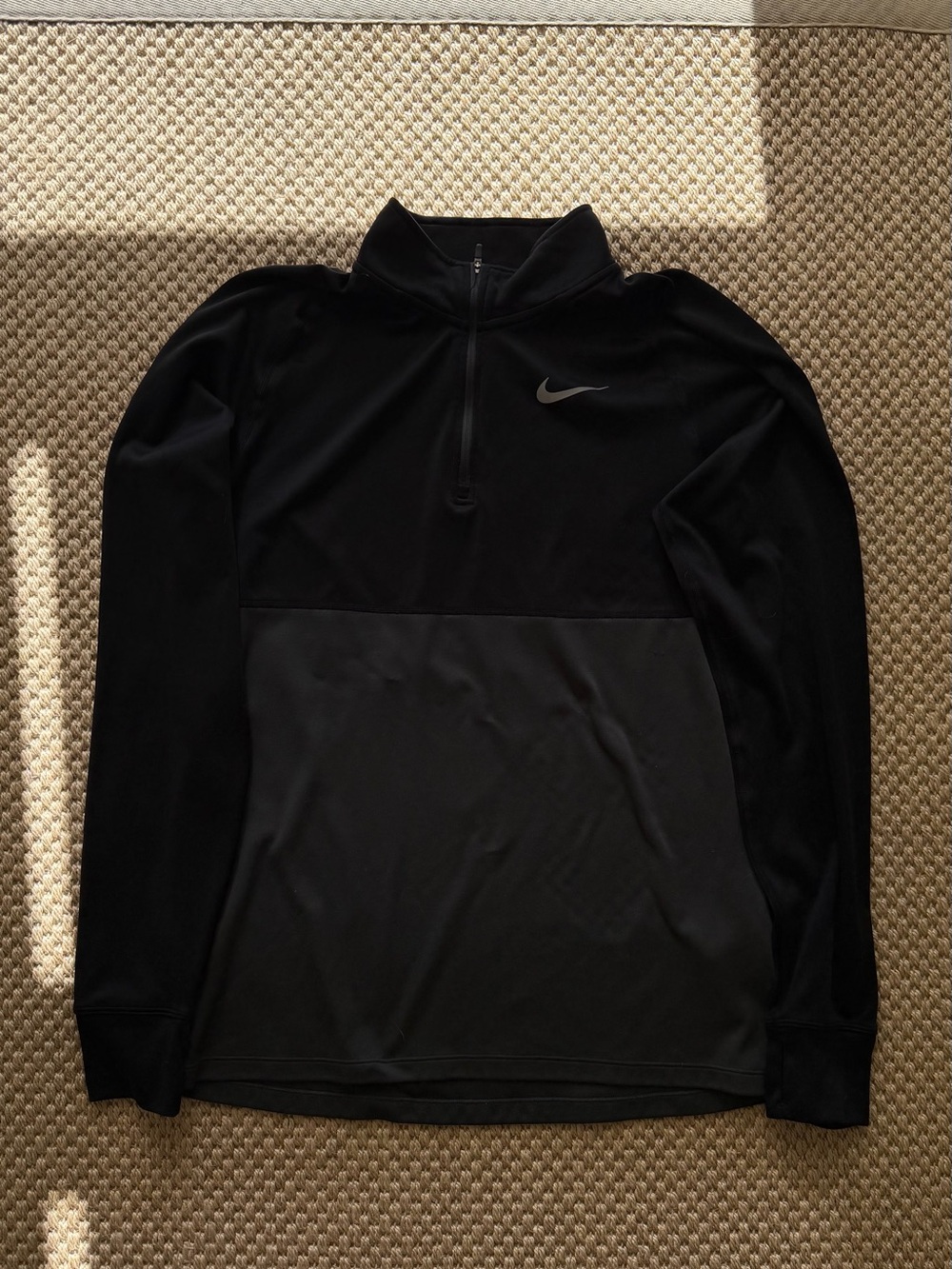 Nike Mens Colorblock Black Half-Zip Athletic Pullover size large